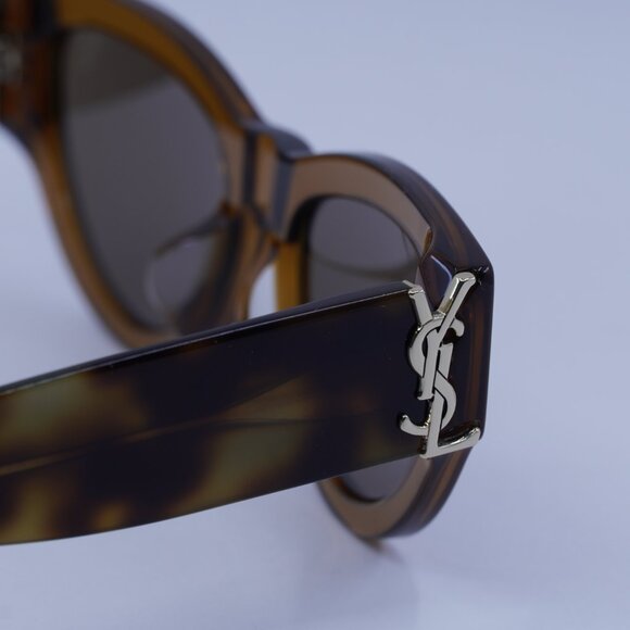 Saint Laurent SL M94/F 008 Sunglasses Brown/Havana Cat Eye Frame, Brown Lenses - Picture 11 of 12